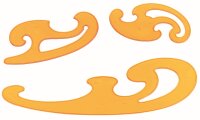 Burmester Kurvenlineal-Satz 3-teilig, orange-transparent