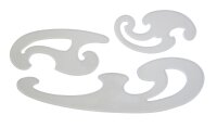 Burmester Kurvenlineal-Satz 3-teilig, transparent
